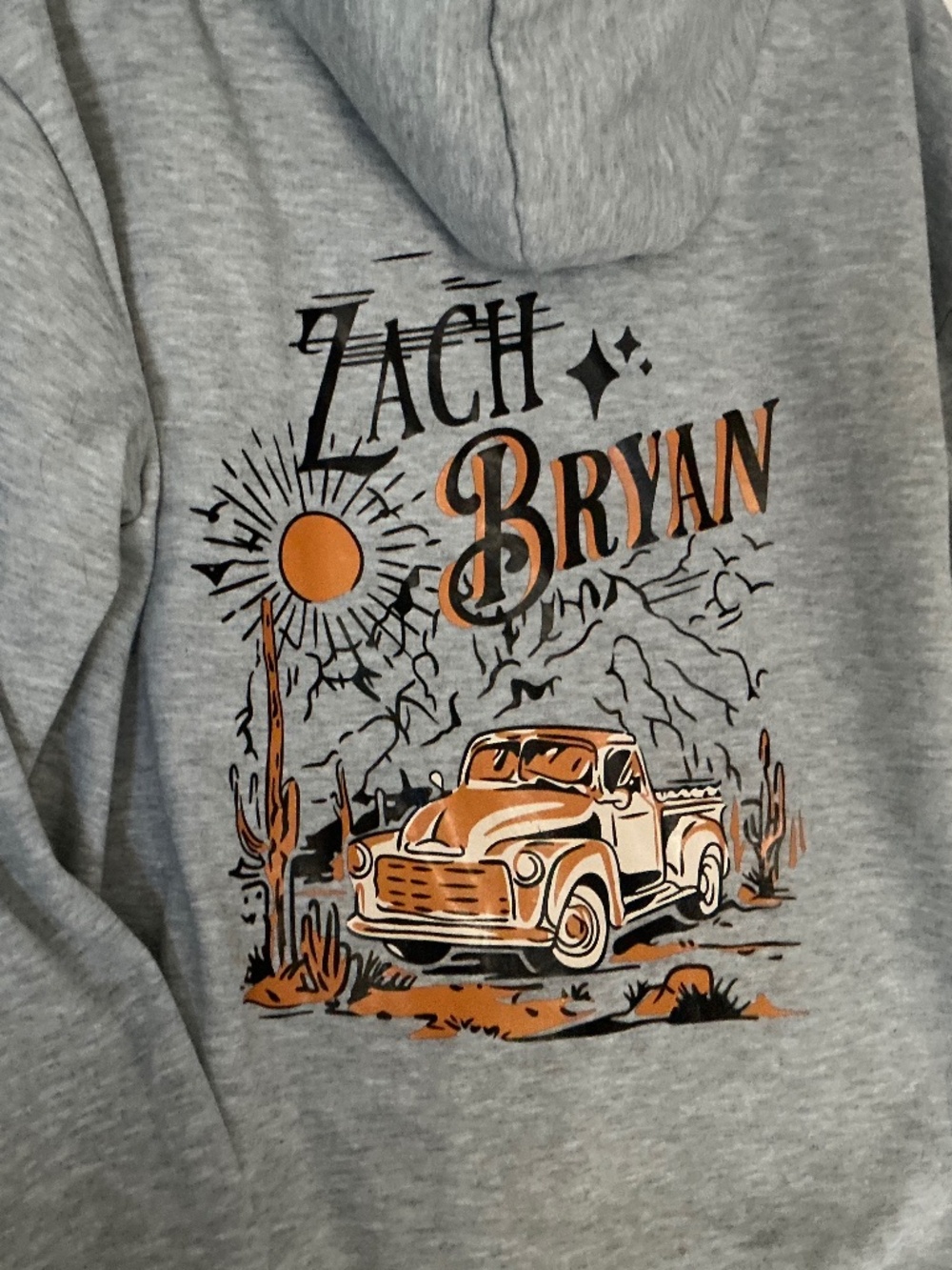 Zach Bryan Gray Hoodie size M